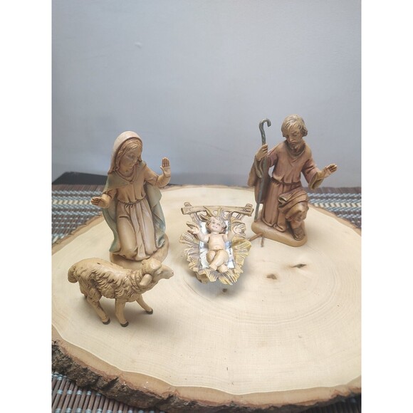 Vintage 1983 FONTANINI Holy Family Nativity Set Mary Joseph Baby Jesus 3… - Picture 2 of 10